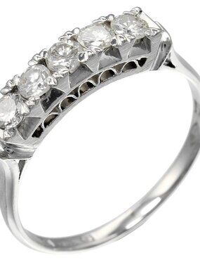 One character Ring Pt900Platinum/5PDiamond #6.2(US Size) One character 3.3